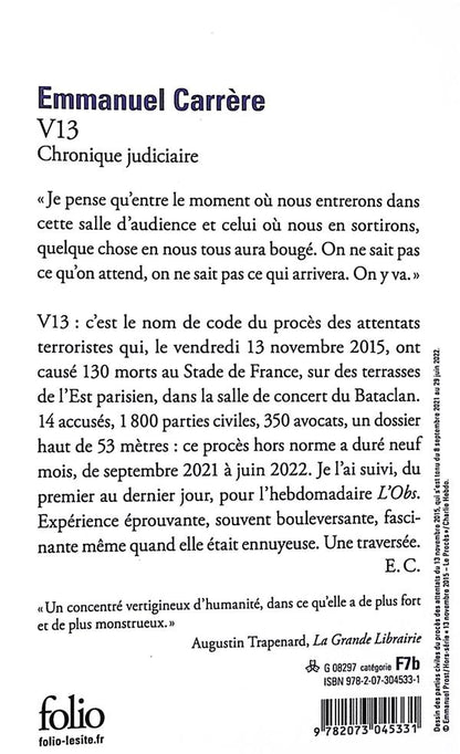 Back cover of V13 : Chronique judiciaire
