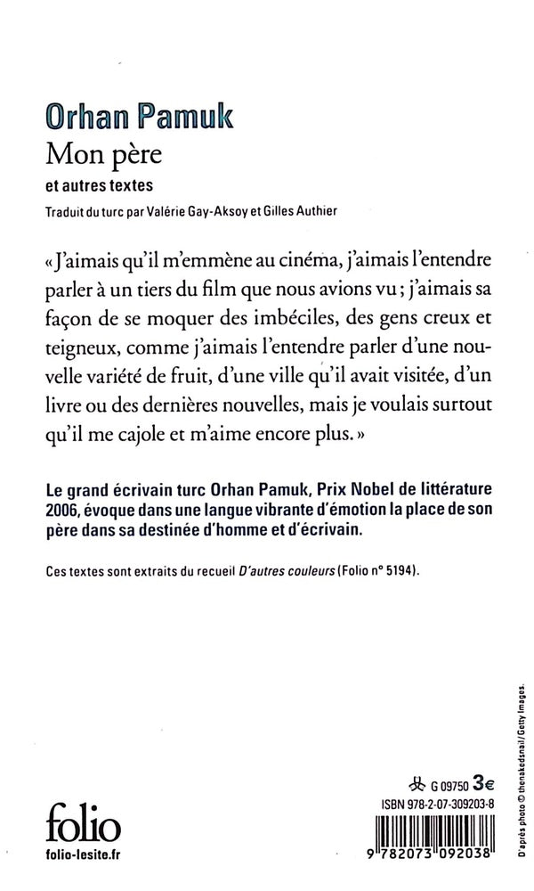 Back cover of Mon père et autres textes