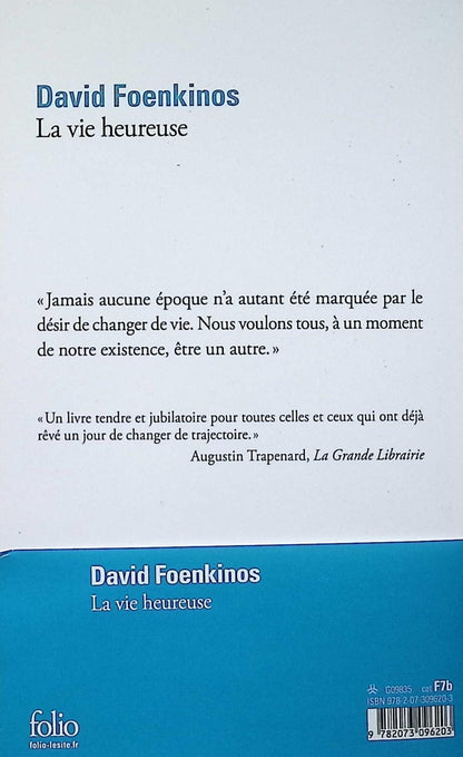Back cover of La vie heureuse