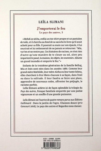 Back cover of Le pays des autres Tome 3 : J'emporterai le feu