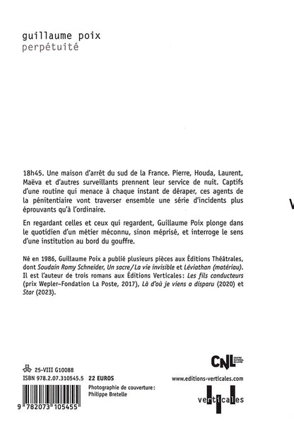 Back cover of Perpétuité
