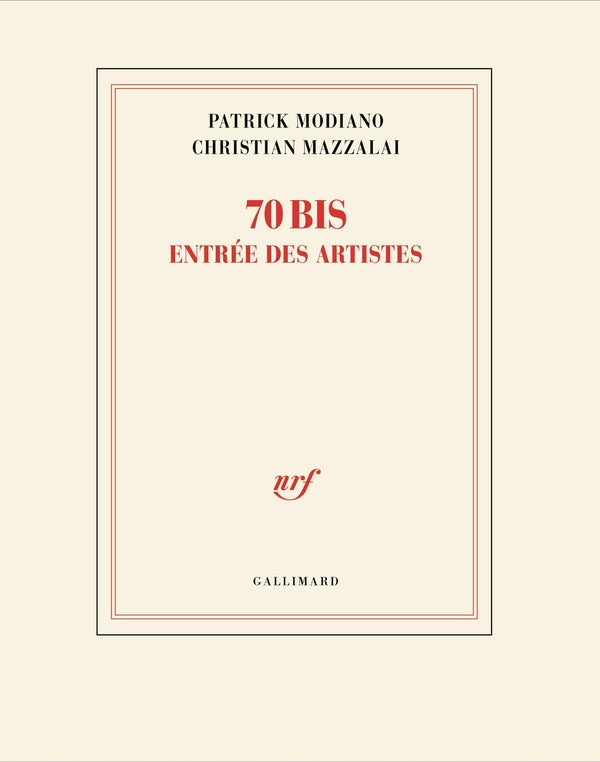 Front cover of 70 bis, entrée des artistes