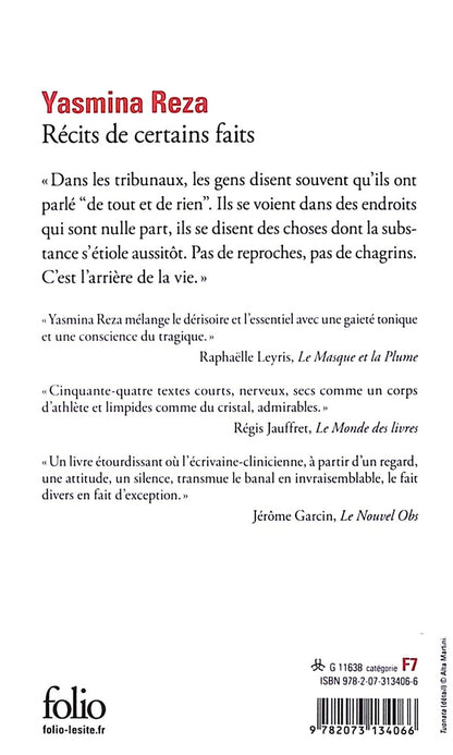 Back cover of Récits de certains faits
