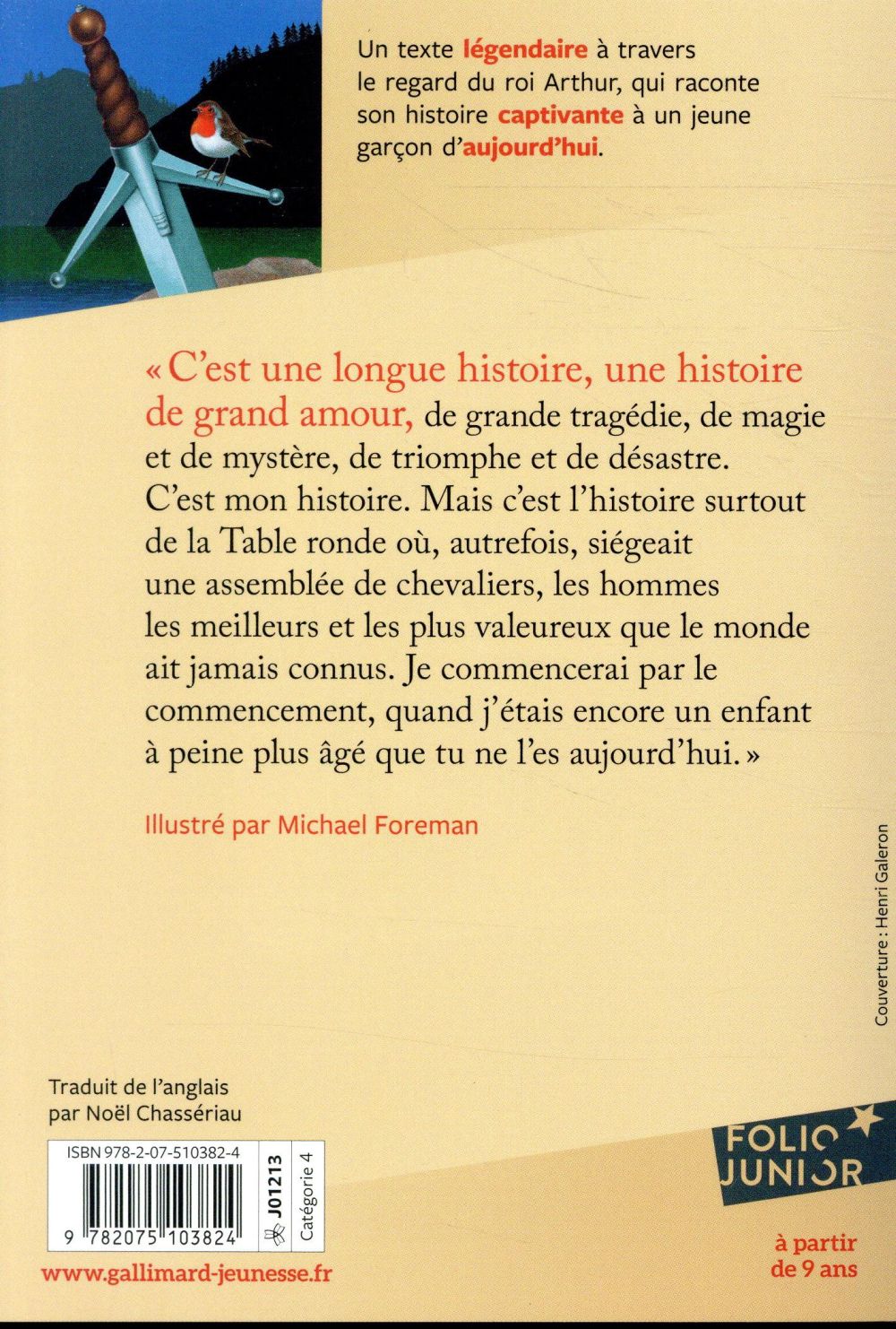 Back cover of Le roi Arthur