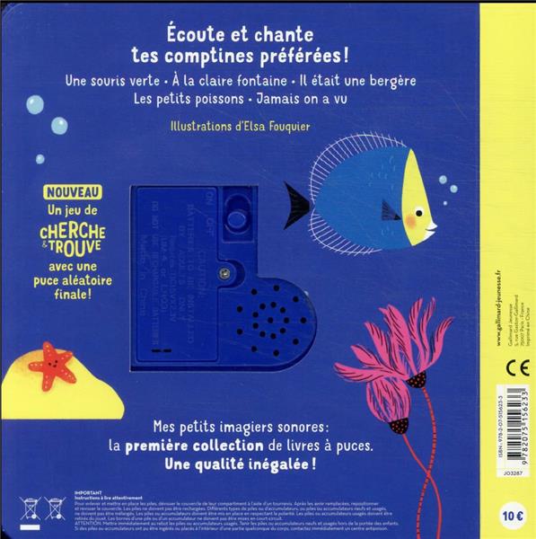 Back cover of Mes comptines Tome 2 : des sons à ecouter, des images à regarder