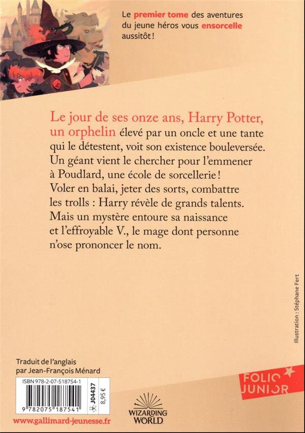 Back cover of Harry Potter Tome 1 : Harry Potter à l'École des Sorciers
