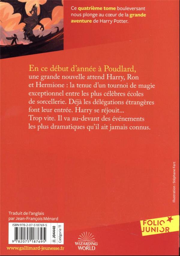 Back cover of Harry Potter Tome 4 : Harry Potter et la coupe de feu