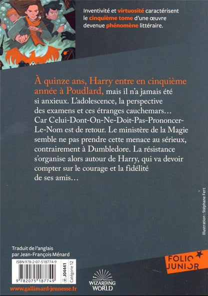 Back cover of Harry Potter Tome 5 : Harry Potter et l'ordre du Phénix