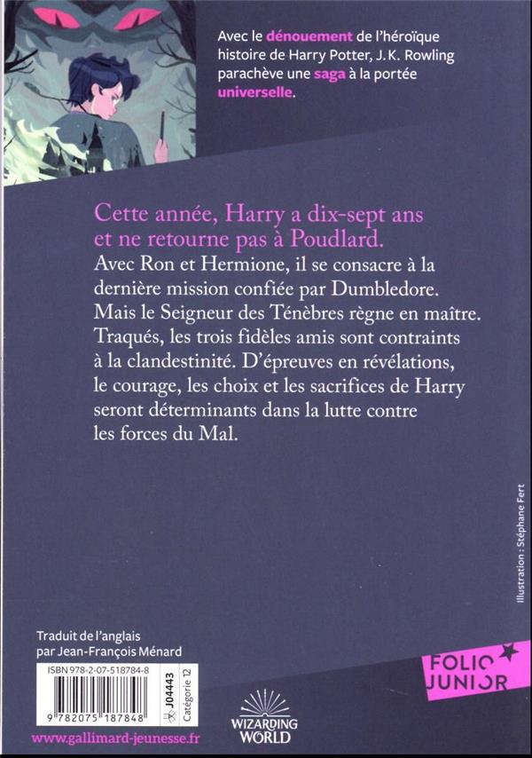 Back cover of Harry Potter Tome 7 : Harry Potter et les reliques de la mort