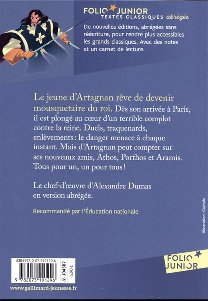Back cover of Les trois mousquetaires