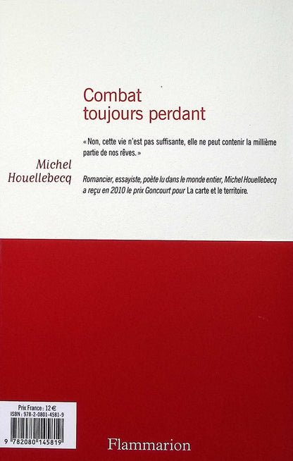 Back cover of Combat toujours perdant
