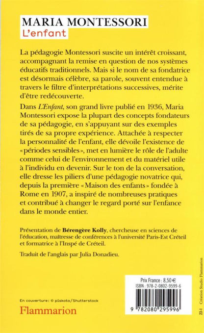 Back cover of L'enfant