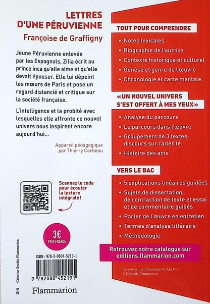 Back cover of Lettres d'une Péruvienne - Bac 2026