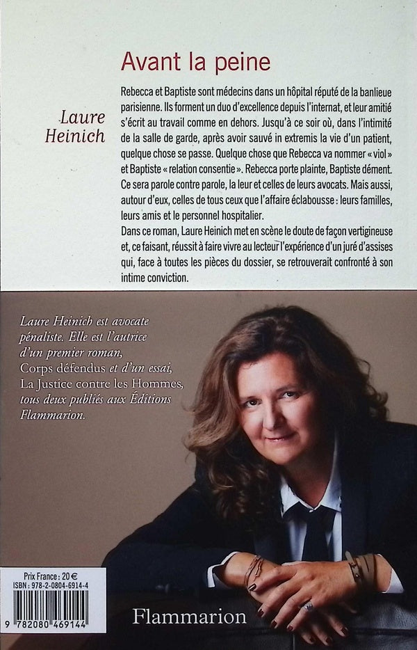 Back cover of Avant la peine