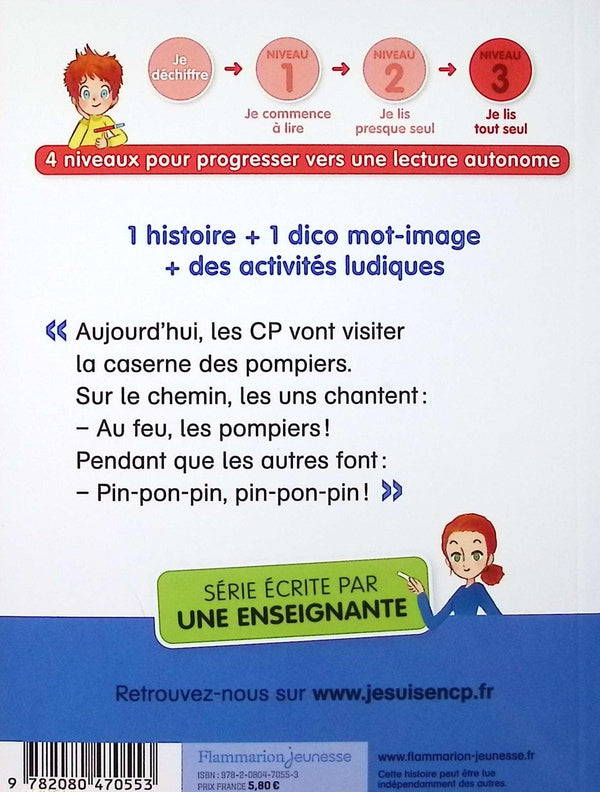 Back cover of Je suis en CP Tome 13 : Chez les pompiers