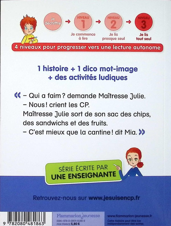 Back cover of Je suis en CP : Sortie pique-nique : Niveau 3