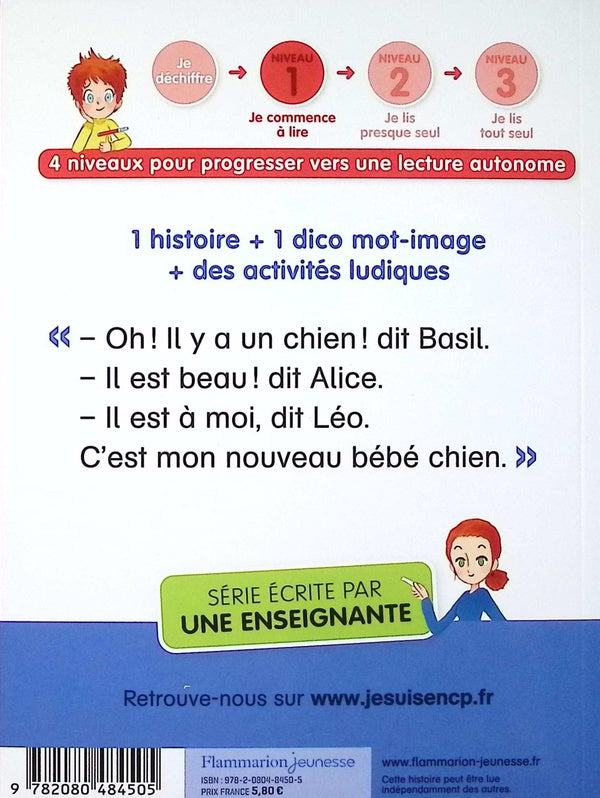 Back cover of Je suis en CP : Un chien à l'école