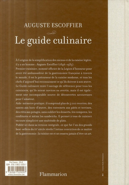 Back cover of Le guide culinaire
