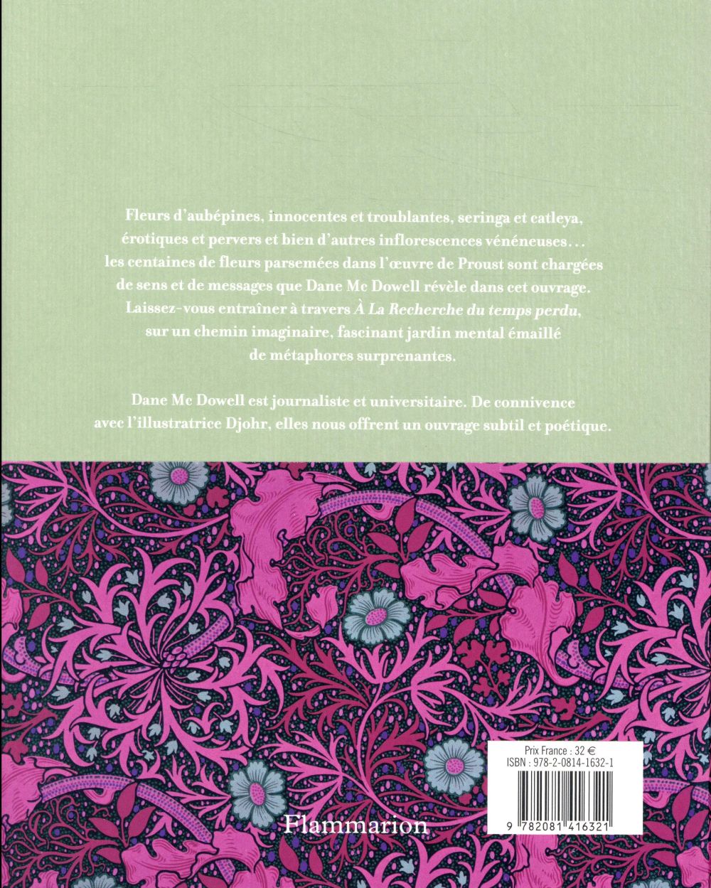 Back cover of L'herbier de Marcel Proust                     (préface Jean-Jacques Alliagon)