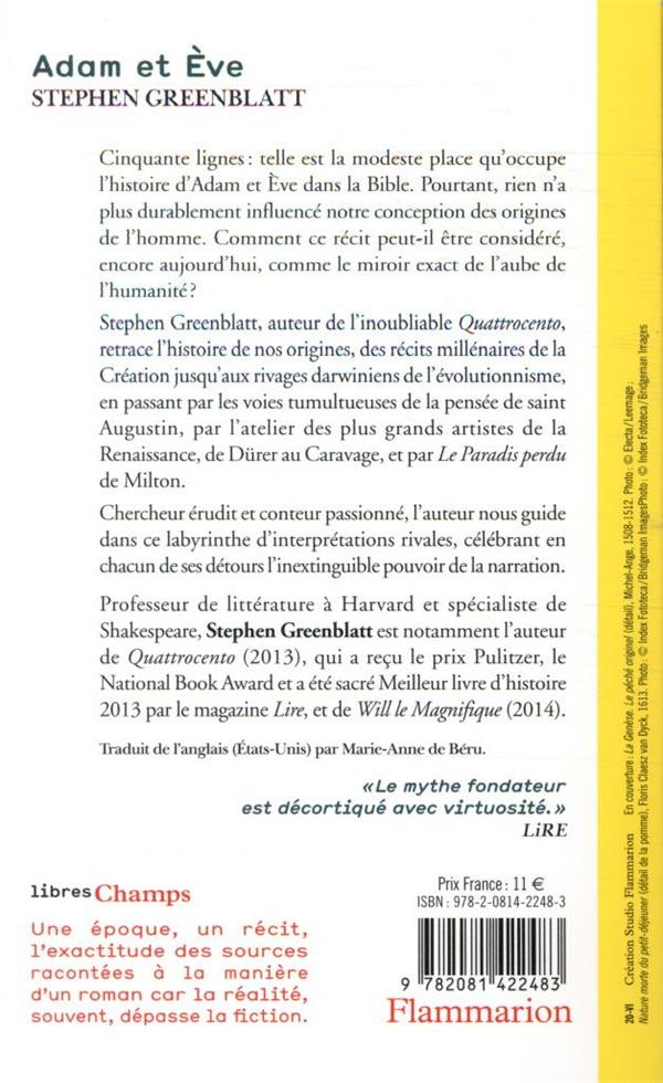 Back cover of Adam et Eve