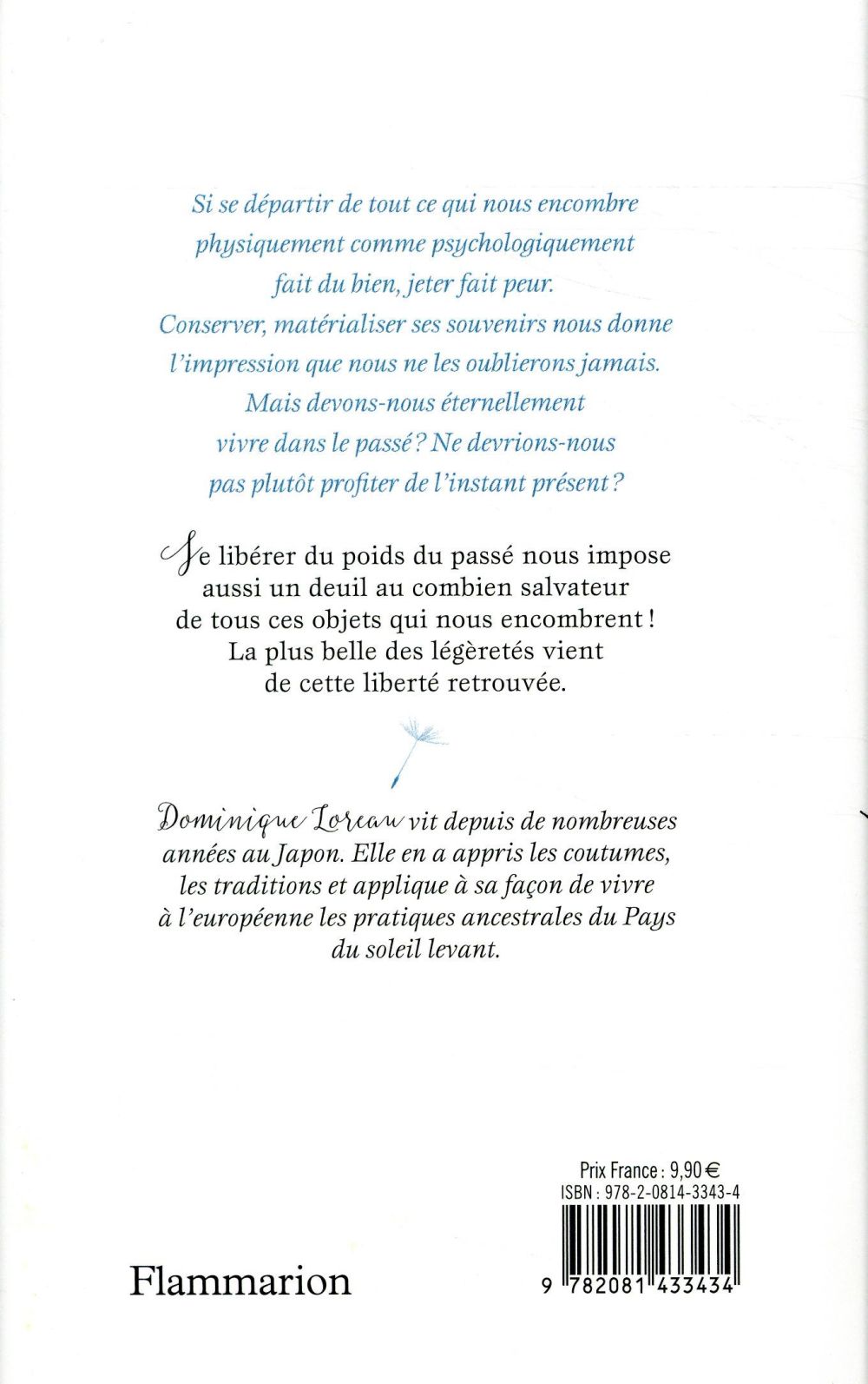 Back cover of éloge de la légèreté ; jeter l'inutile pour vivre plus libre