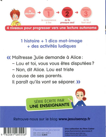 Back cover of Je suis en CP Tome 15 : Lou a deux maisons