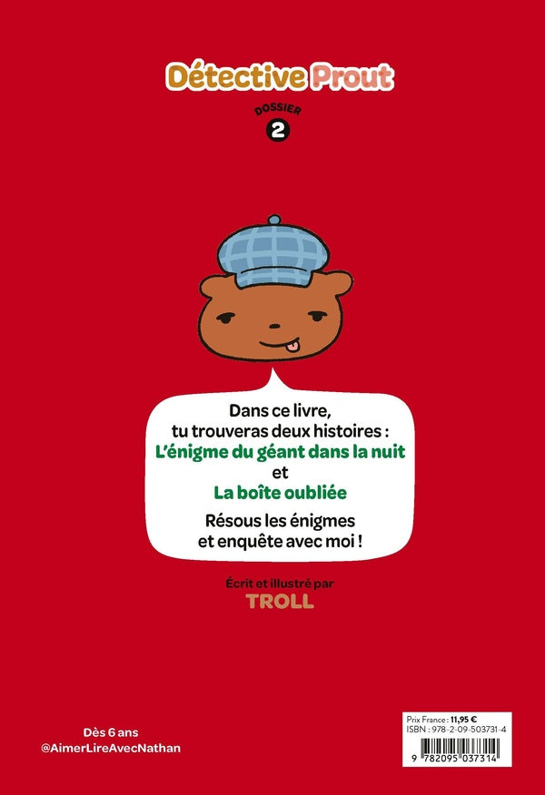Back cover of Détective Prout Tome 2 : L'énigme du géant dans la nuit