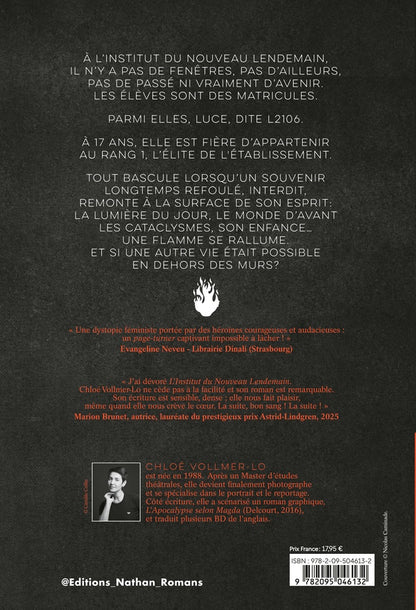 Back cover of Les visages du feu Tome 1 : L'institut du nouveau lendemain