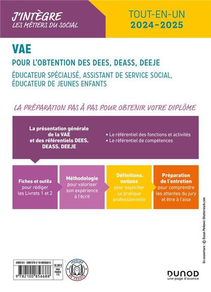 Back cover of VAE pour l'obtention des DEES, DEASS, DEEJE (2e édition)