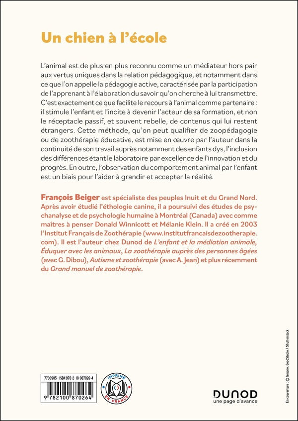 Back cover of Un chien à l'école : Zoopédagogie : l'animal médiateur dans l'apprentissage scolaire