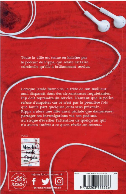 Back cover of Meurtre mode d'emploi Tome 2 : Disparition inquiétante