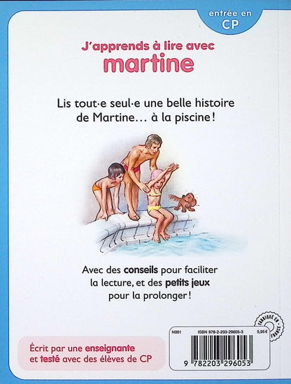 Back cover of Je commence à lire avec Martine : J'apprends à lire avec Martine : Martine apprend à nager
