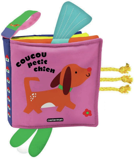 Front cover of Coucou petit chien : Livre tissu