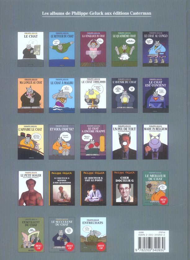 Back cover of Les best-of du Chat Tome 3                     (fête de la BD)