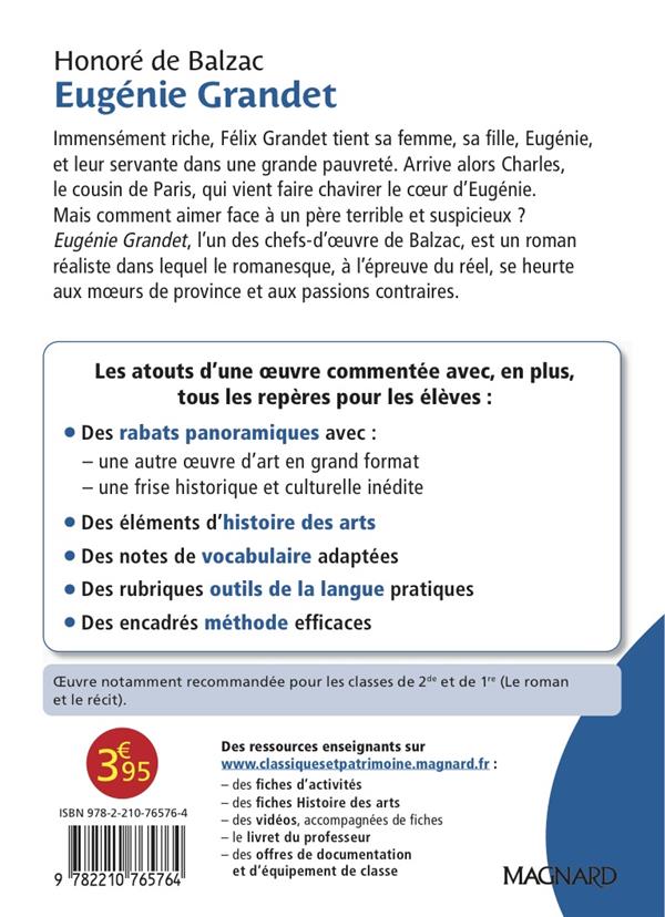 Back cover of Eugénie Grandet