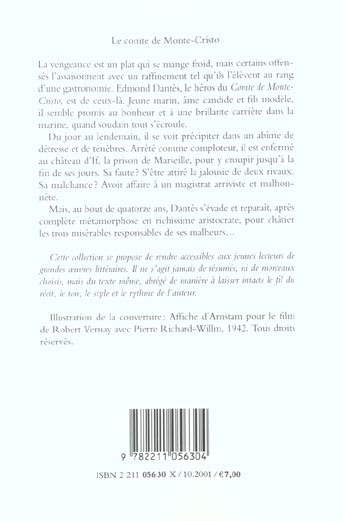 Back cover of Comte de monte-cristo (le)