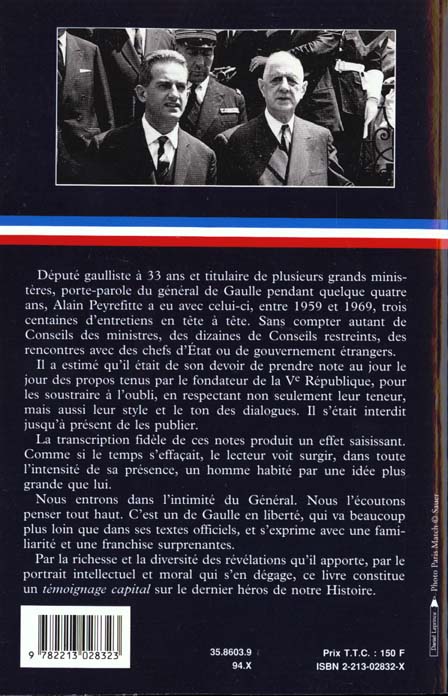 Back cover of C'était de Gaulle Tome 1