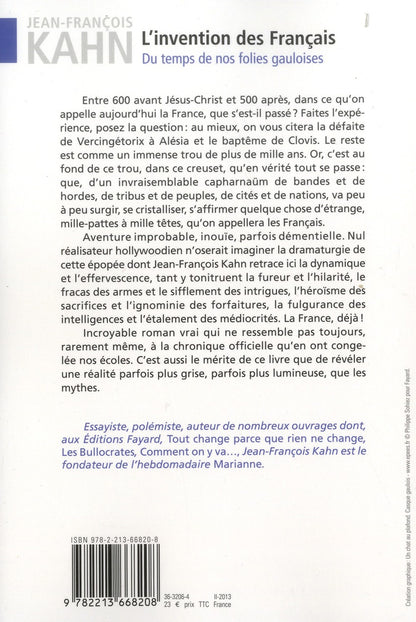 Back cover of L'invention des Français ; du temps de nos folies gauloises