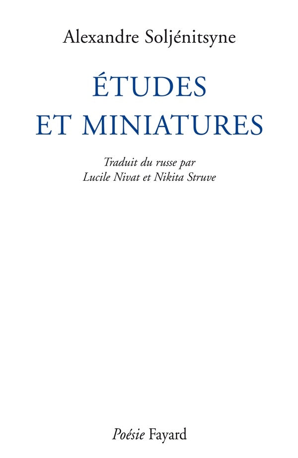 Front cover of études et miniatures