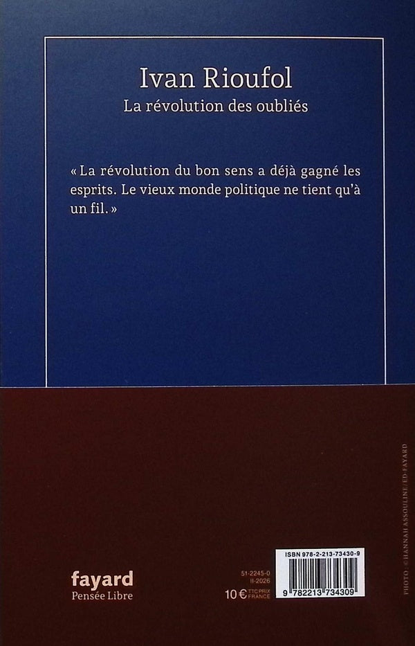 Back cover of La Révolution des oubliés