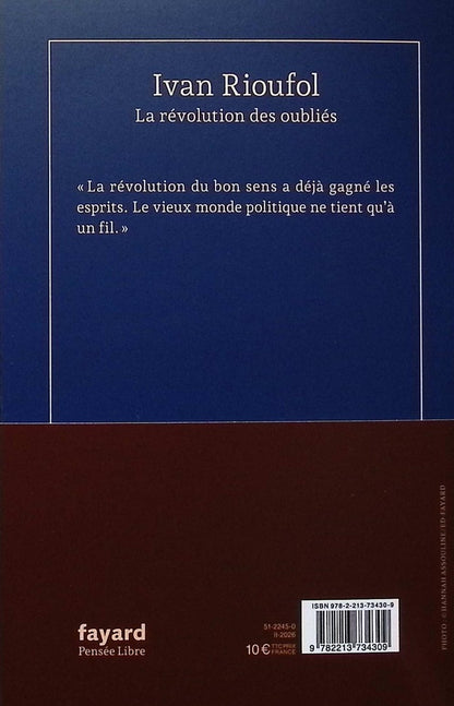 Back cover of La Révolution des oubliés