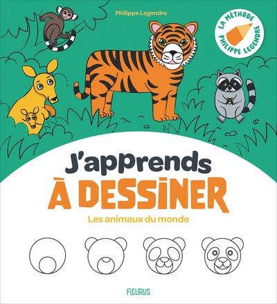 Front cover of J'apprends à dessiner : Les animaux du monde