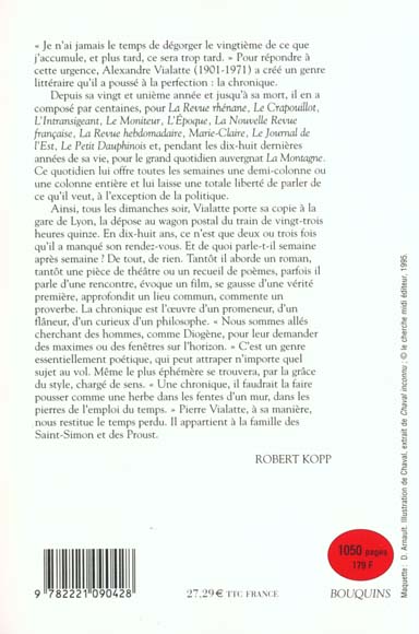 Back cover of Chroniques de la montagne - tome 2 - vol02                     (préface Charles Dantzig)