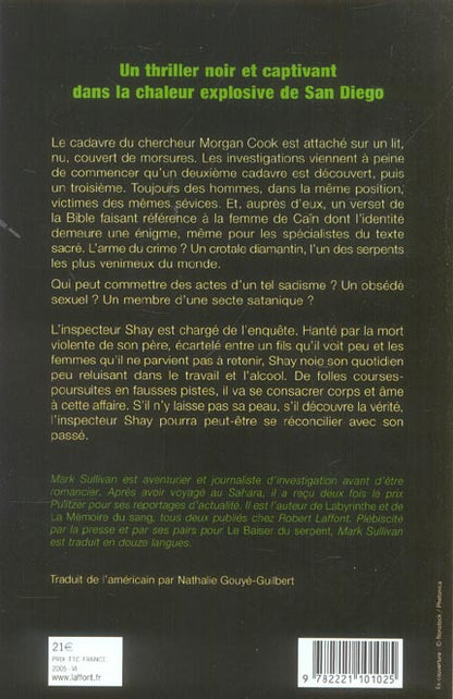 Back cover of Le baiser du serpent