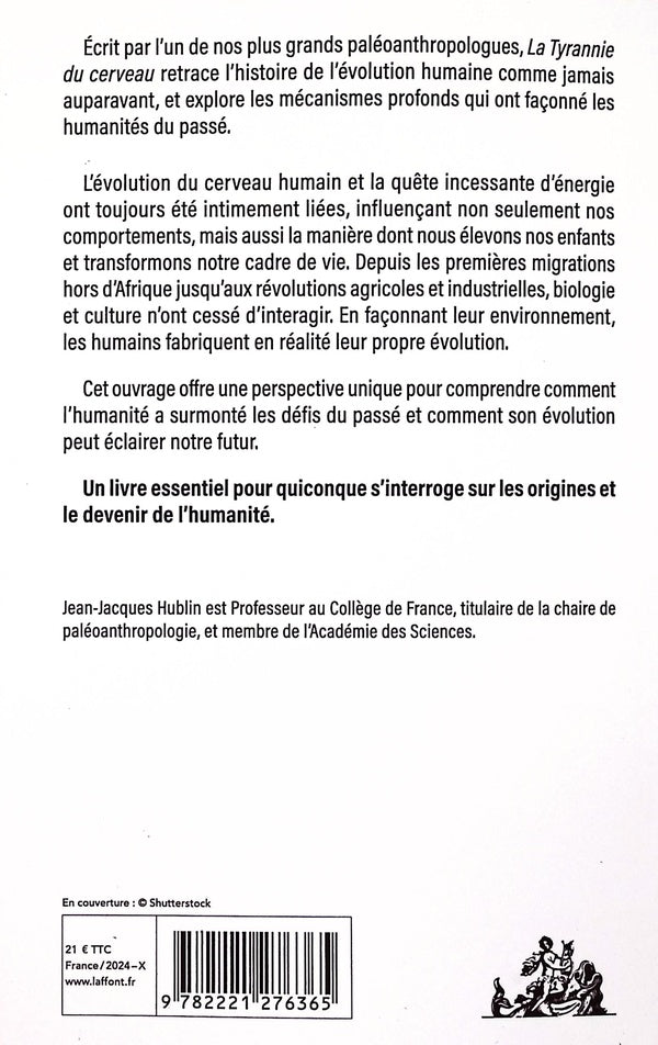 Back cover of La tyrannie du cerveau : Un nouveau récit de l'évolution humaine