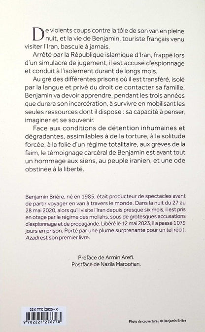 Back cover of Azadi : 1079 jours otage en République islamique d'Iran