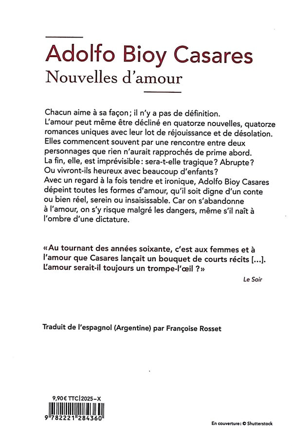 Back cover of Nouvelles d'amour