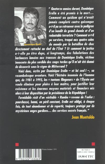 Back cover of Gibier d'etat - mes 14 annees de cavale pour echapper aux barbouzes de francois mitterrand