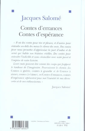 Back cover of Contes d'errances, contes d'espérance