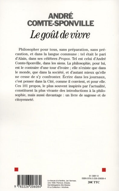 Back cover of Le goût de vivre et cent autres propos
